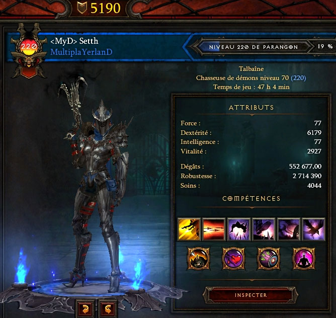Screenshot d'une transmogrification Diablo III réalisée par Orkhane.