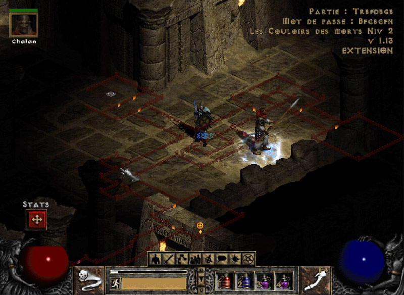 La carte du jeu dans Diablo II.