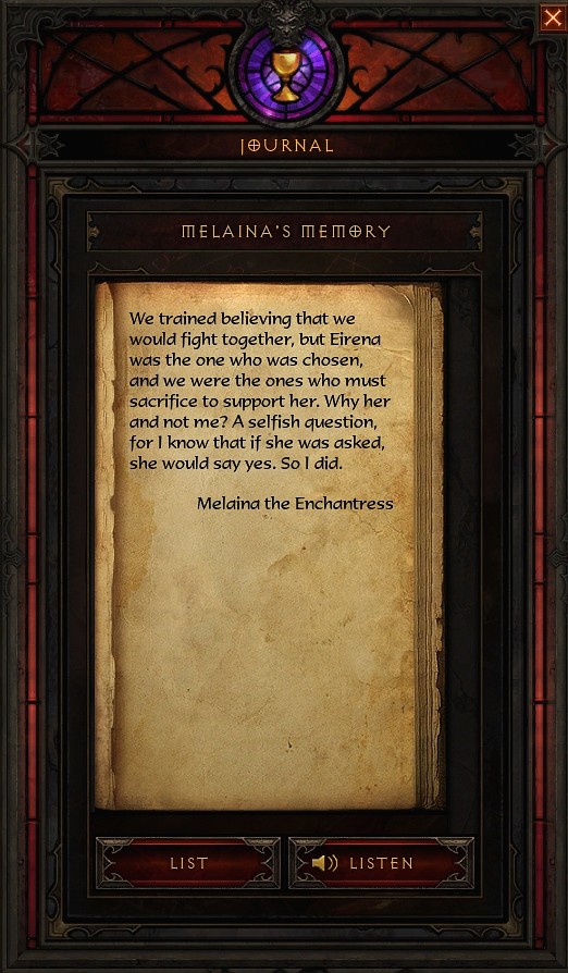 Journal trouvé dans Diablo III: Reaper of Souls.